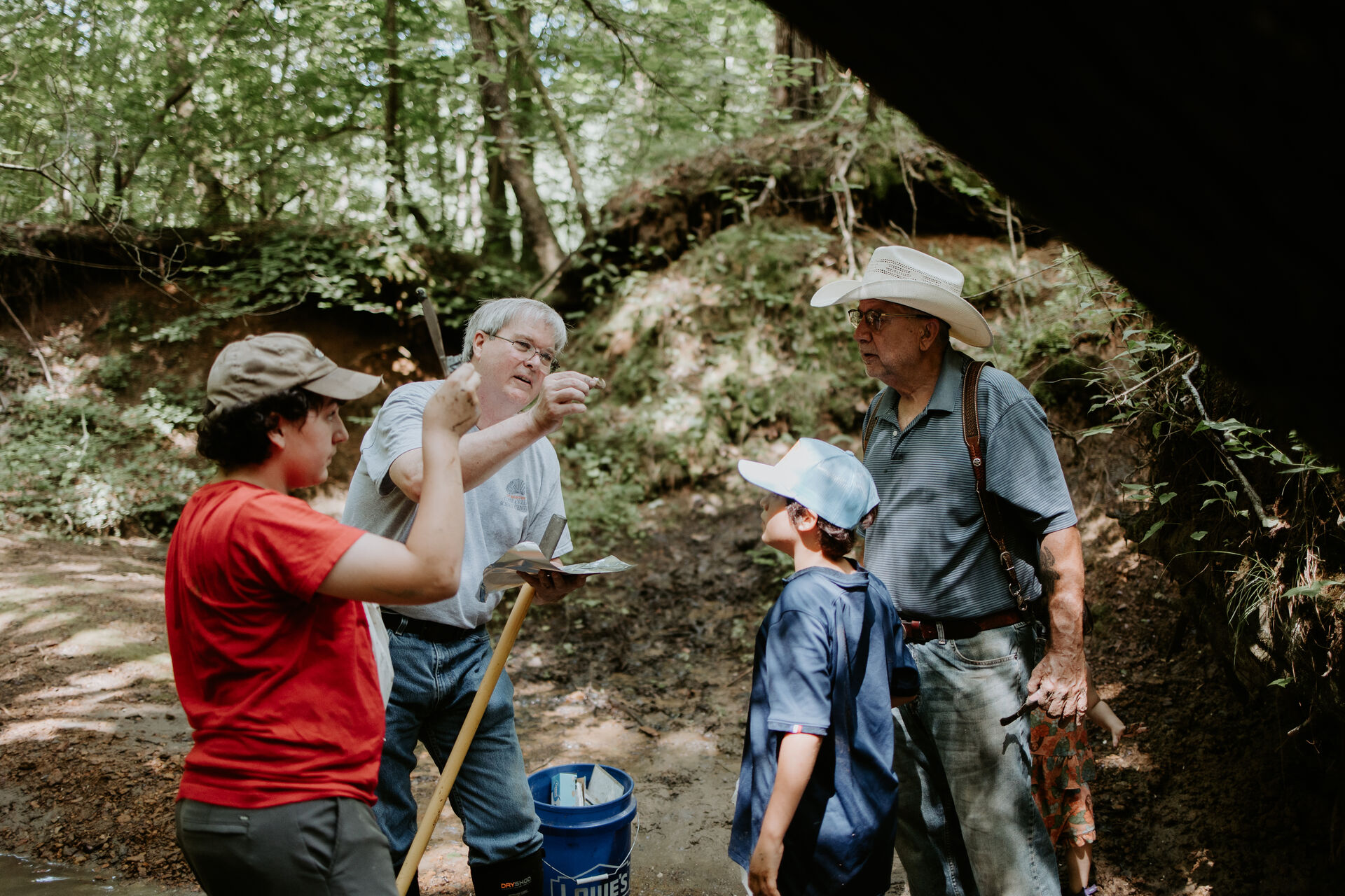 Visitors digging for fossils at Coon Creek Science Center